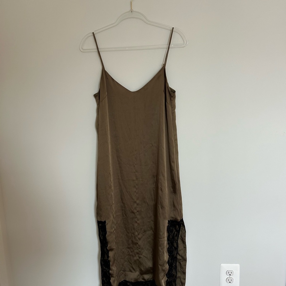 Zara Olive Green Slip Dress